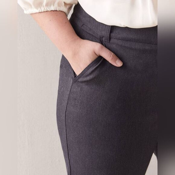 New With Tag Addition Elle Plus Size 28 Petite Dark Grey Straight Leg Ankle Pant - Picture 5 of 14